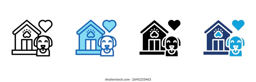 Animal Shelter icon Multi Style Vector Illustration