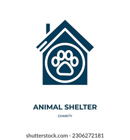 animal shelter vector icon. animal shelter, shelter, dog filled icons from flat charity concept. Isolated black glyph icon, vector illustration symbol element for web design and mobile apps