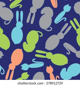 Animal silhouets repeating pattern illustration