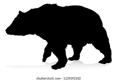 An animal silhouette of a bear