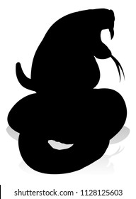 An animal silhouette of a cobra snake
