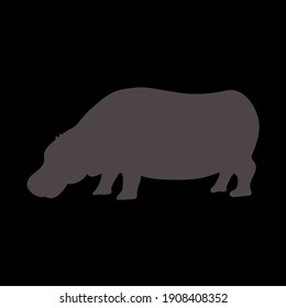 Animal Silhouette Hippo Vector Illustration Stock Vector (Royalty Free ...