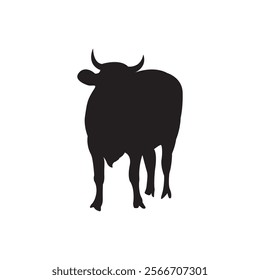 Animal silhouette icon design, cow silhouette vector illustration, animals farm design illustration. 