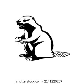 animal silhouette image in the form of an otter
