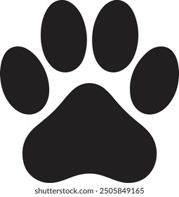 Animal Silhouette with Paw Prints