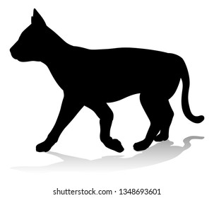 An animal silhouette of a pet cat