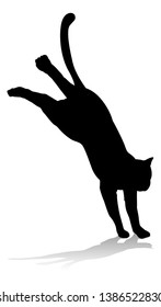 An animal silhouette of a pet cat