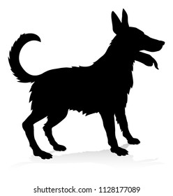 An animal silhouette of a pet dog