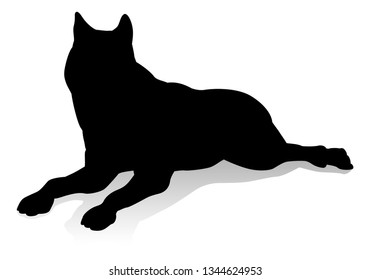 An animal silhouette of a pet dog