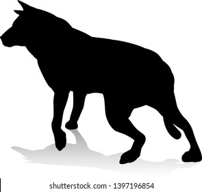 An animal silhouette of a pet dog