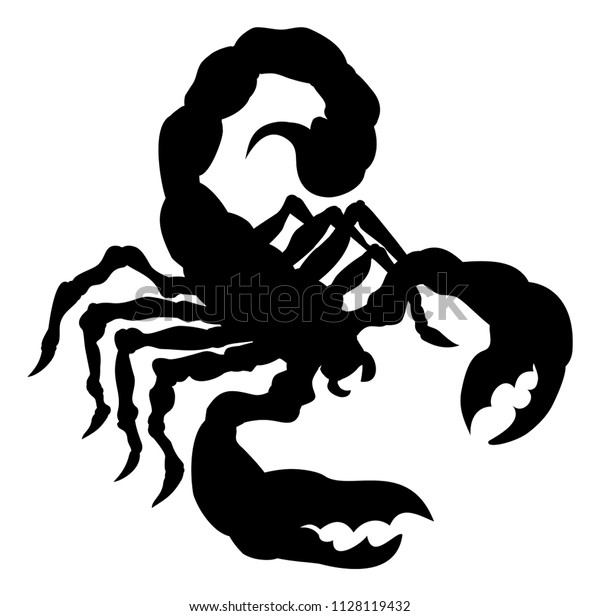 Animal Silhouette Scorpion Stock Vector (Royalty Free) 1128119432