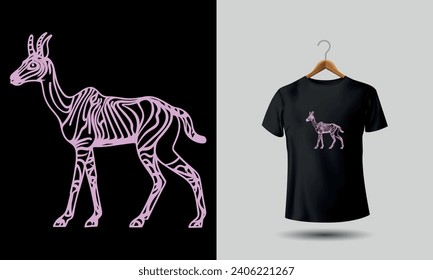 Animal silhouette tshirt design neon color