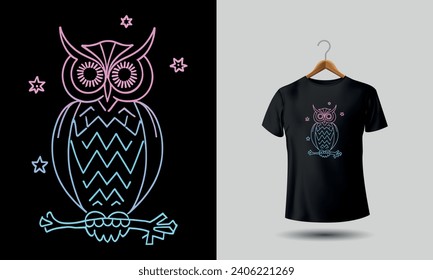 Animal silhouette tshirt design neon color