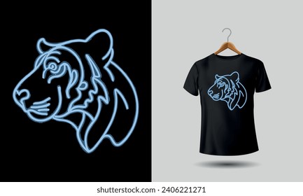 Animal silhouette tshirt design neon color