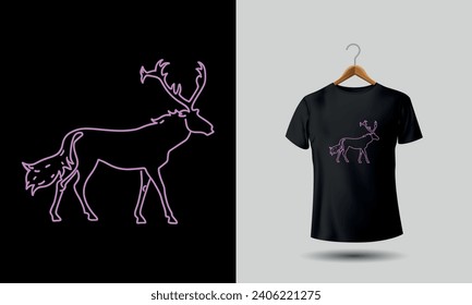 Animal silhouette tshirt design neon color