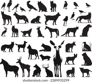 silueta animal. colección vectorial de animales.