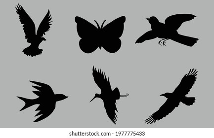 animal silhouette vector collection design