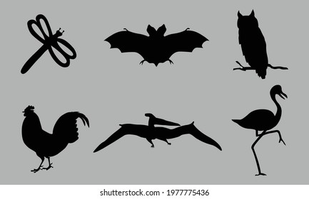animal silhouette vector collection design