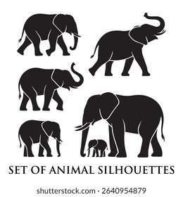 Animal silhouette vector design. Farm animals include chicken, fish, duck, pig, sheep, lamb, and cow vector icons.