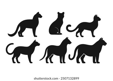 animal silhouette vectors: cat, dog cow pig bear deer Perfect for line art and cartoon designs