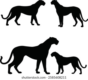 animal, silhouette, wildlife, isolated, illustration, symbol, cheetah, predator, vector, wild, nature, black, speed, jaguar, logo, leopard, carnivore, fast, mammal, Africa, icon, sign, run, panther,