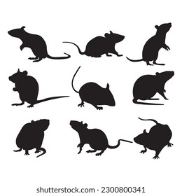 Animal silhouettes rat symbol vector