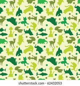 animal silhouettes seamless pattern