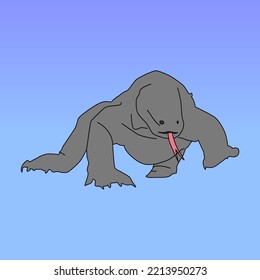 Animal Simple Modern Vector Komodo Dragon