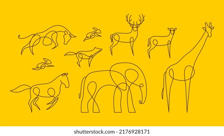 Animal simple vector line art