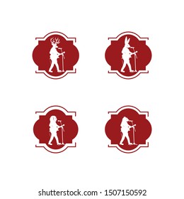 Animal sing logo vector bring guitar in front of mic. Funny fauna mascot. For business and entertaiment. simple singer vlog and cover song with amazing talent. Romantic feel.