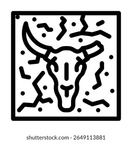 animal esqueleto seco poluído linha ícone vetor. animal esqueleto seco poluído terra sinal. isolado contorno símbolo ilustração preta
