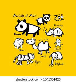 Animal Sketch / Hand Drawn Zoo Illustration - Vector