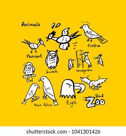 Animal sketch / Hand drawn Zoo illustration - vector