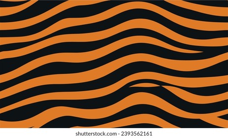 Animal skin background pattern. Endless tiger ornament of lines. Animal abstract skin seamless pattern. Beautifully laid fabric. Vector seamles texture. Abstract pattern of tiger stripes.