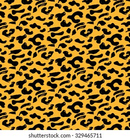 Animal skin hand drawn texture, Vector seamless pattern, sketch drawing animal skin print.