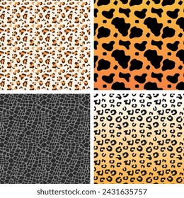 Animal skin Highly Detailed vector different pattern Background