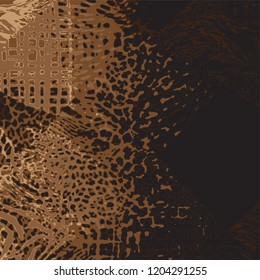 animal skin leopard pattern in vector
