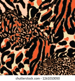 animal skin leopard pattern in vector 