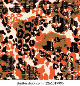 animal skin leopard pattern in vector - Vektör