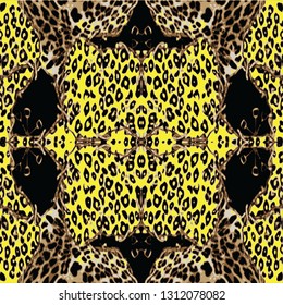 animal skin leopard pattern in vector 