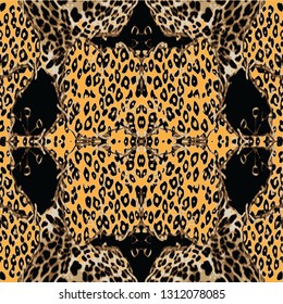 animal skin leopard pattern in vector 