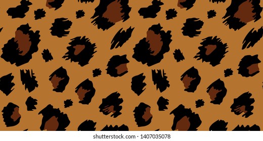 Animal Skin Leopard seamless  Pattern print on background Vektör