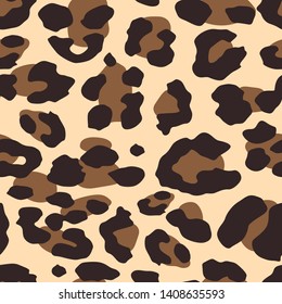 Animal Skin Leopard seamless Pattern print on background Vektör