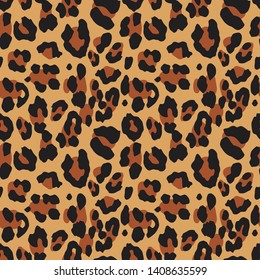 Animal Skin Leopard seamless Pattern print on background Vektör