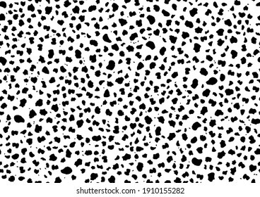 Animal Skin Pattern. Animal Spot Fur. Cheetah Stain Splodge. Cheetah Skin. Vector Ink Dot. Seamless Fur Texture. Black Animal Grunge. White Fluid Dot Print. Seamless Dot Spot. Dalmatian Animal Pattern