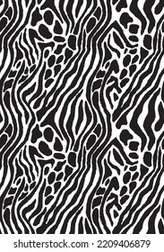 Animal skin pattern, wildlife decorative seamless design