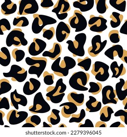 Animal skin print. Leopard seamless pattern vector. Abstract spots backdrop illustration. Wallpaper, background, fabric, textile, wrapping paper or package design.