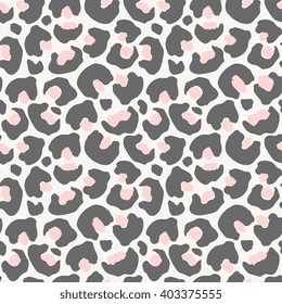 Animal skin seamless pattern in gray and pastel pink. 