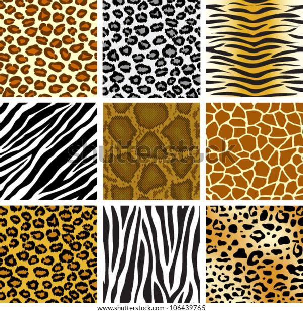 animal skin seamless pattern\
set