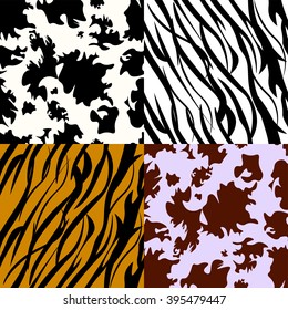 Animal skin set. Seamless vector illustrations for various creative projects.